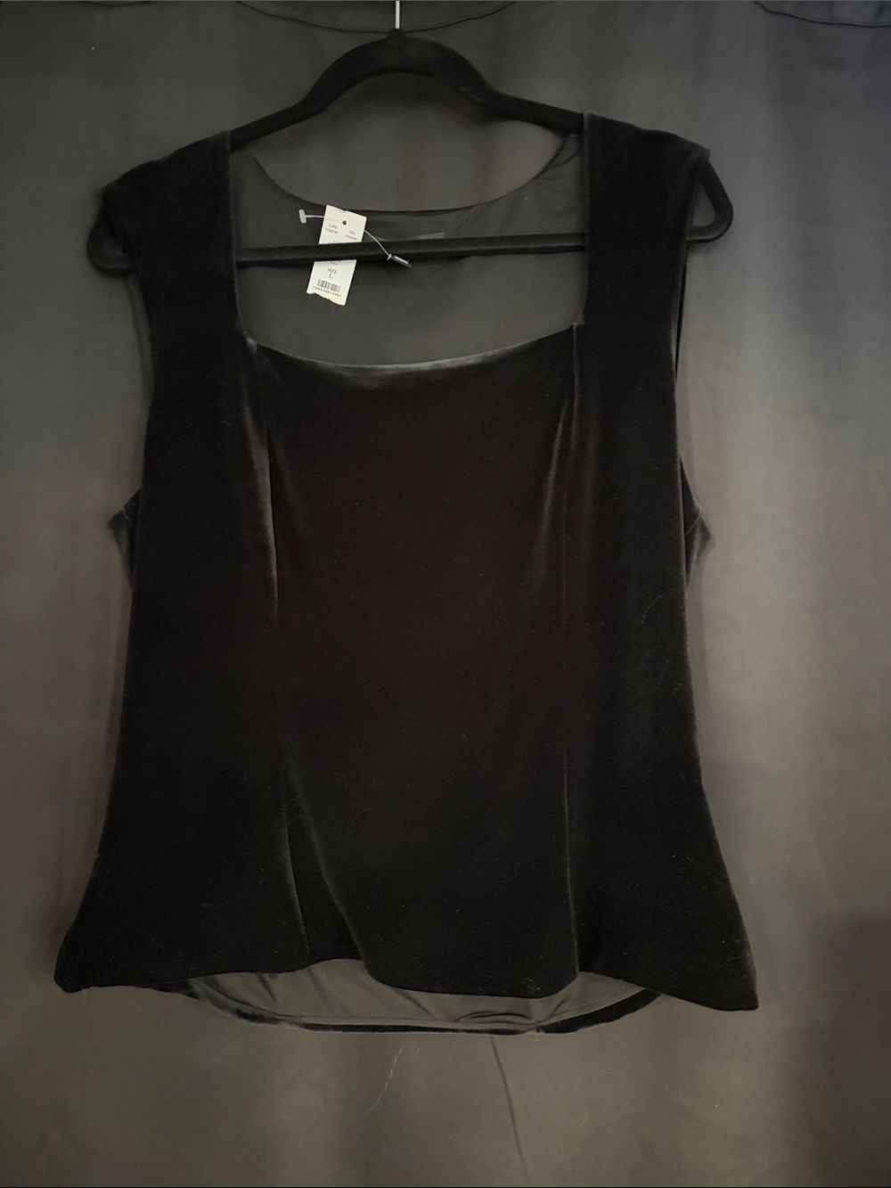 White House Black Market Black Velvet Square-Neck Camisole